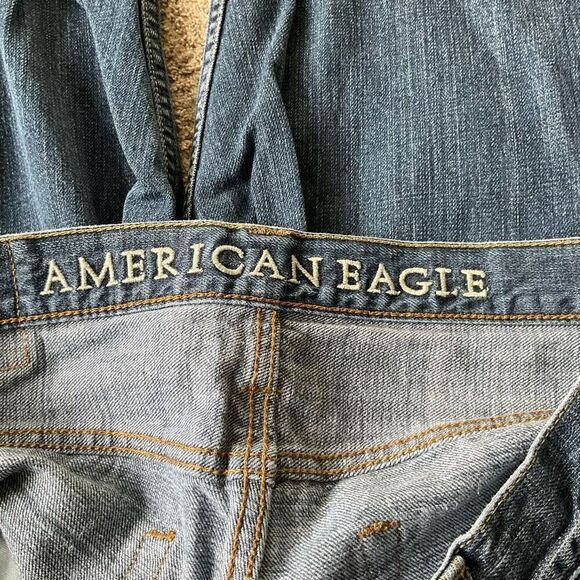 American Eagle Outfitters‎ Mens Relaxed Straight Leg Denim Jeans Blue Size 31/32 - Picture 11 of 12